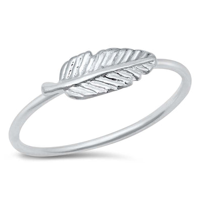 Sterling Silver High Polish Feather Ring