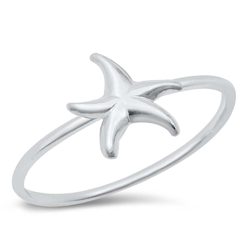 Sterling Silver High Polished Starfish Ring