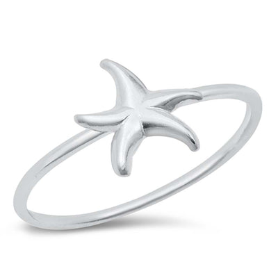 Sterling Silver High Polished Starfish Ring