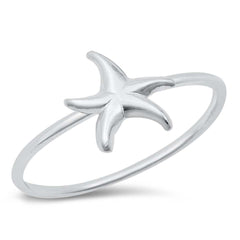 Sterling Silver High Polished Starfish Ring
