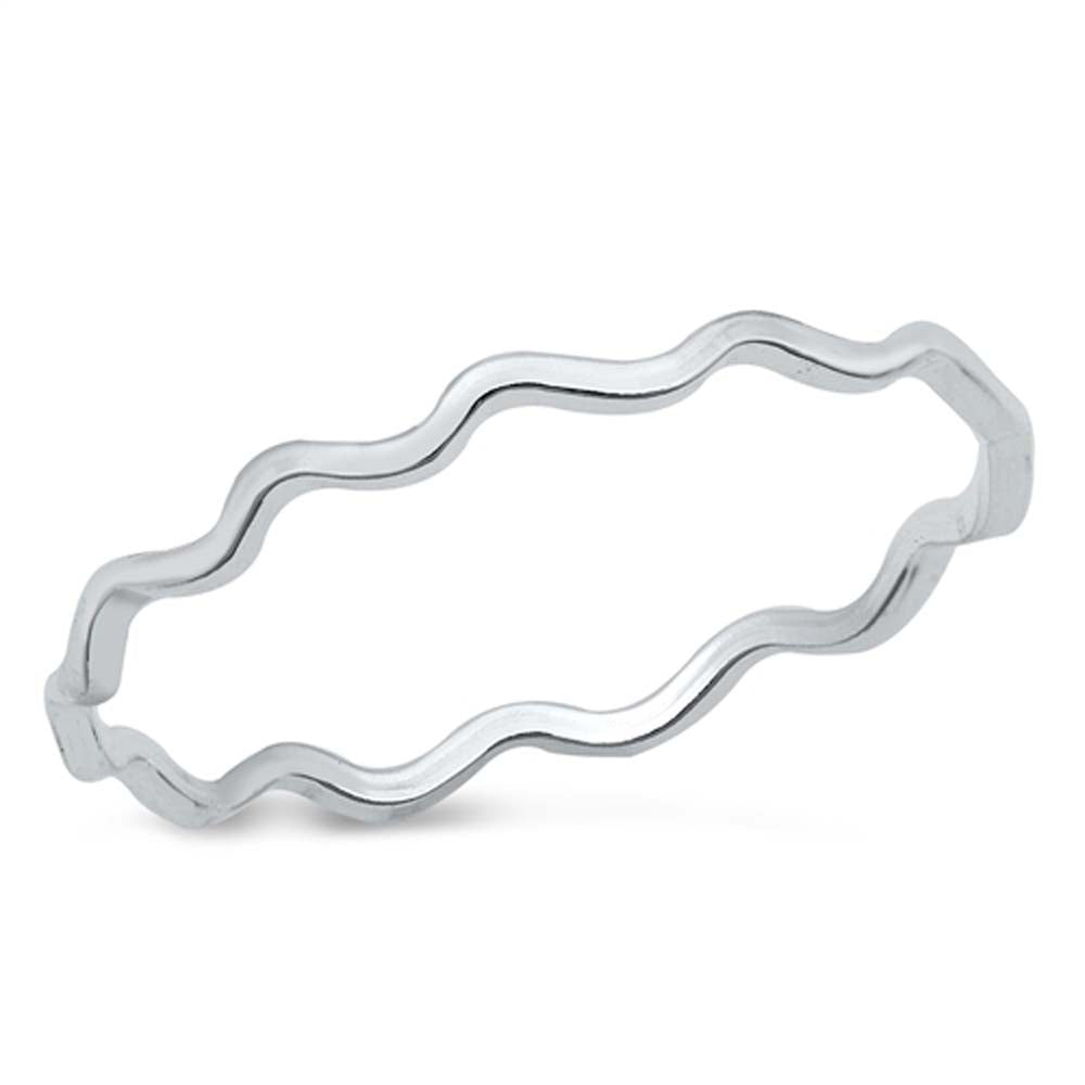 Sterling Silver High Polished Squiggly Band Ring