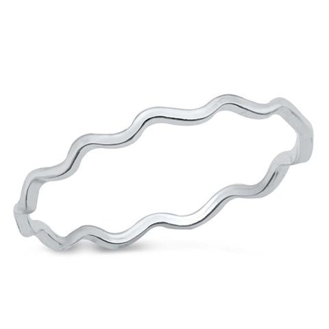 Sterling Silver High Polished Squiggly Band Ring
