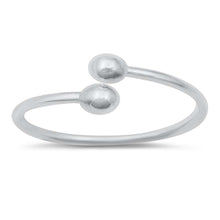 Load image into Gallery viewer, Sterling Silver High Polished Wraparound Ball Studs Ring