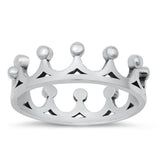 Sterling Silver Oxidized Crown Ring