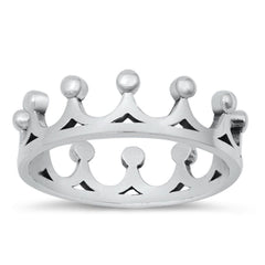 Sterling Silver Oxidized Crown Ring