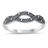 Sterling Silver Oxidized Bali Twist Ring