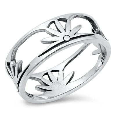 Sterling Silver Oxidized Sunrise Ring - silverdepot