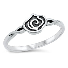 Load image into Gallery viewer, Sterling Silver Oxidized Small Rose Ring - silverdepot