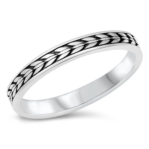 Sterling Silver Oxidized Thin Design Band Ring
