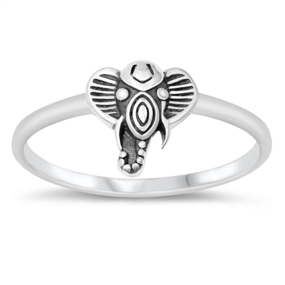 Sterling Silver Oxidized Elephant Ring - silverdepot