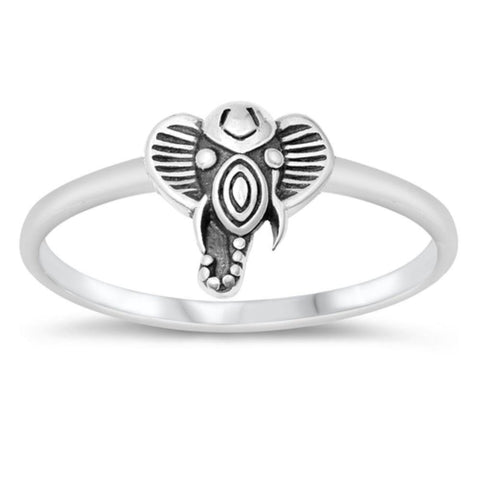 Sterling Silver Oxidized Elephant Ring