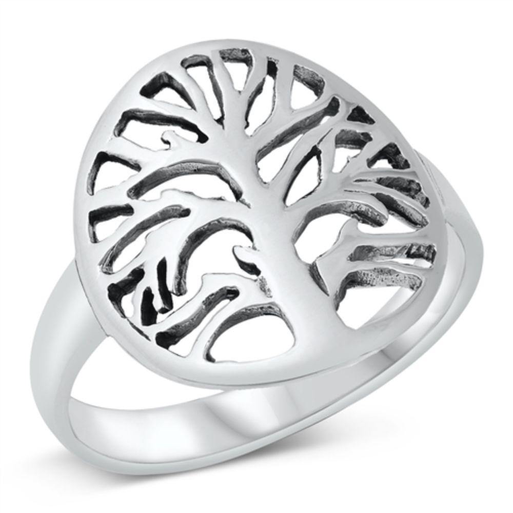 Sterling Silver Oxidized Tree Of Life Ring