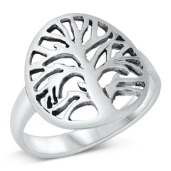 Sterling Silver Oxidized Tree Of Life Ring