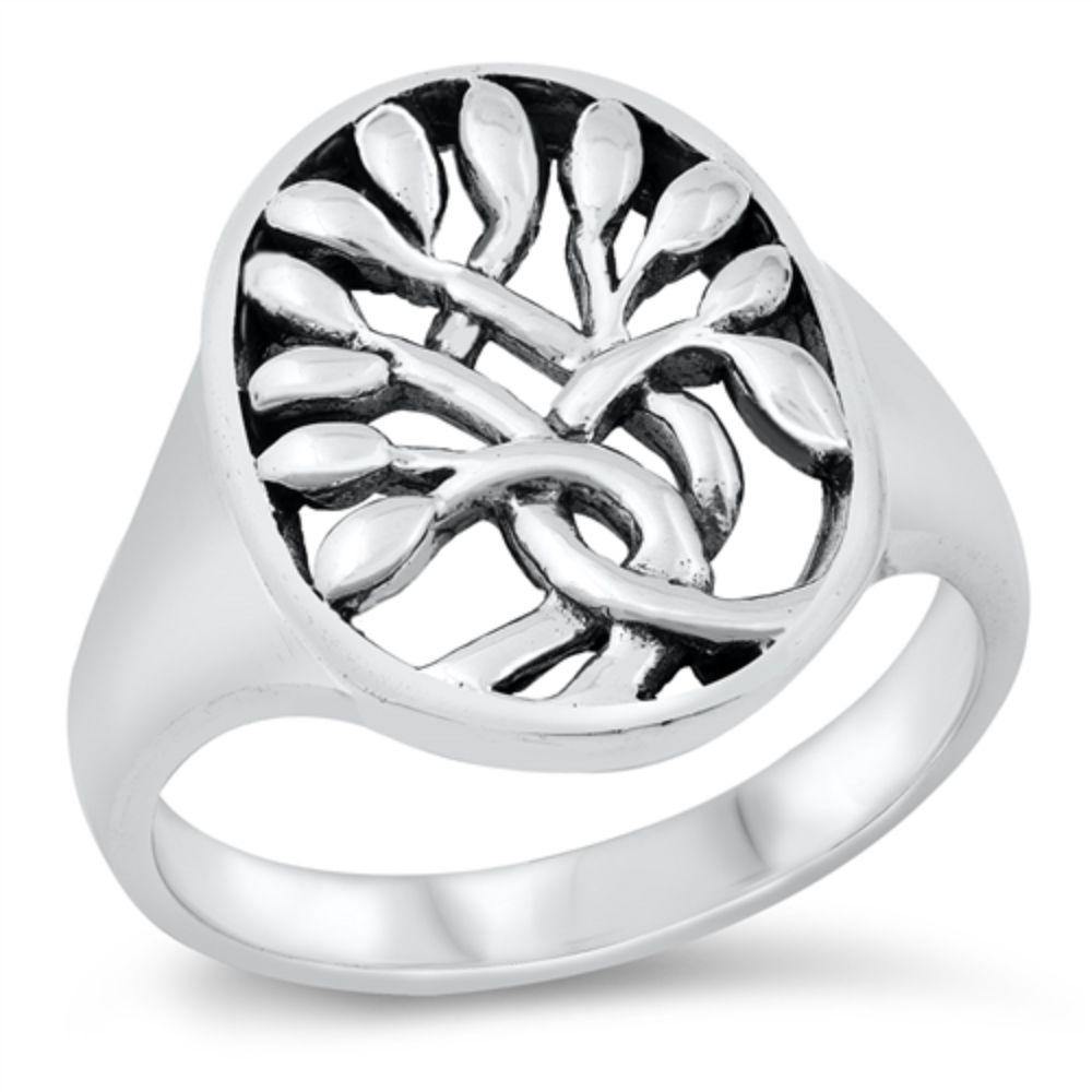 Sterling Silver Oxidized Tree Of Life Ring