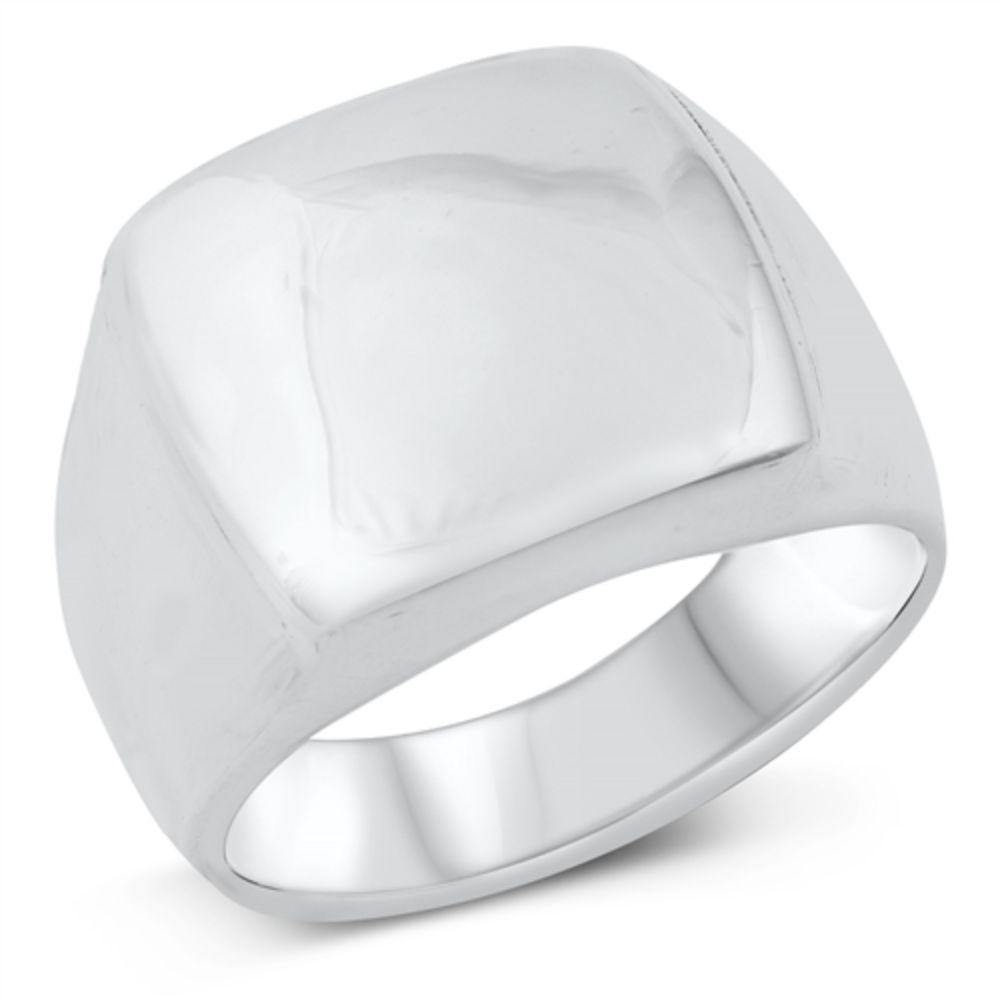 Sterling Silver High Polished Signet Ring - silverdepot
