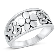 Load image into Gallery viewer, Sterling Silver Oxidized Flower Filigree Ring - silverdepot