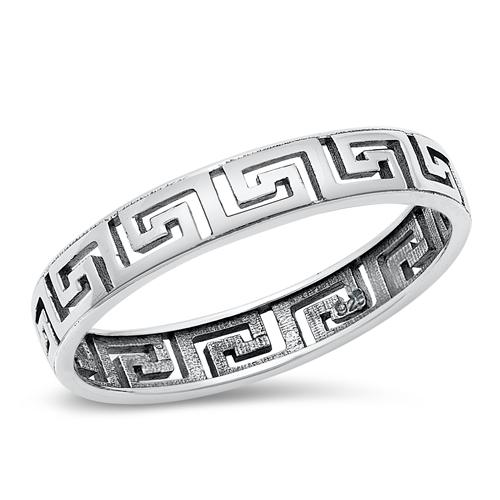 Sterling Silver Oxidized Aztec Band Ring