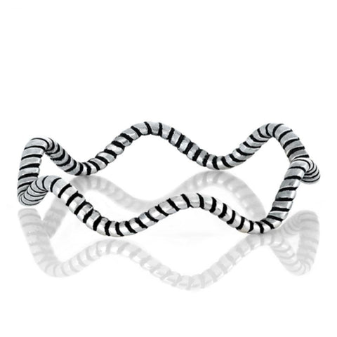 Sterling Silver 4mm Wavy Ring