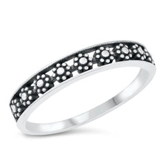 Sterling Silver Flowers Ring