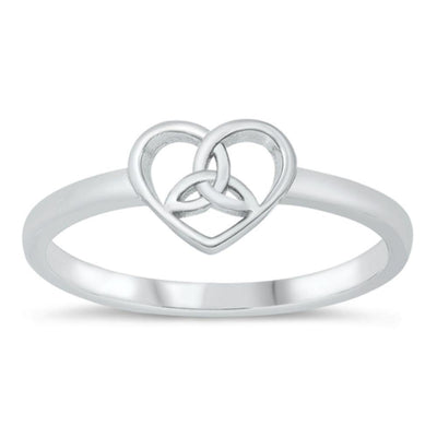 Sterling Silver Celtic Heart Ring - silverdepot