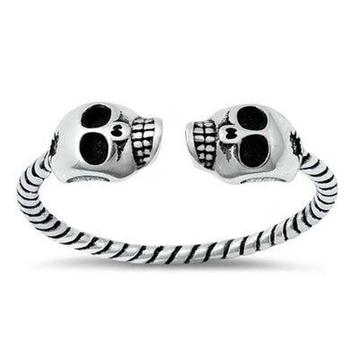 Sterling Silver Skulls Ring - silverdepot
