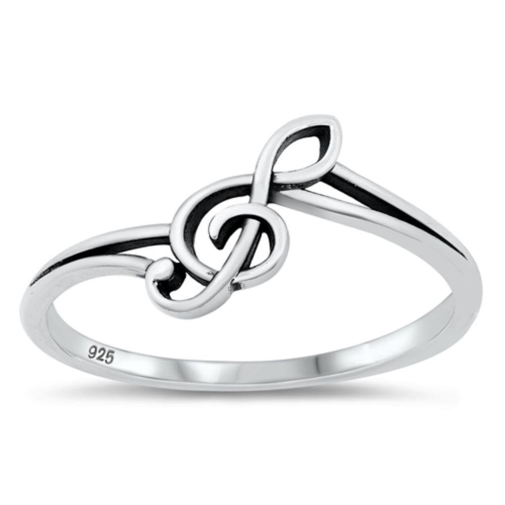 Sterling Silver Treble Clef Ring - silverdepot