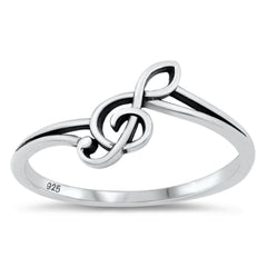 Sterling Silver Treble Clef Ring