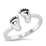 Sterling Silver Baby Feet Ring