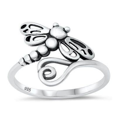 Sterling Silver Dragonfly Ring - silverdepot