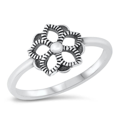 Sterling Silver Flower Ring - silverdepot