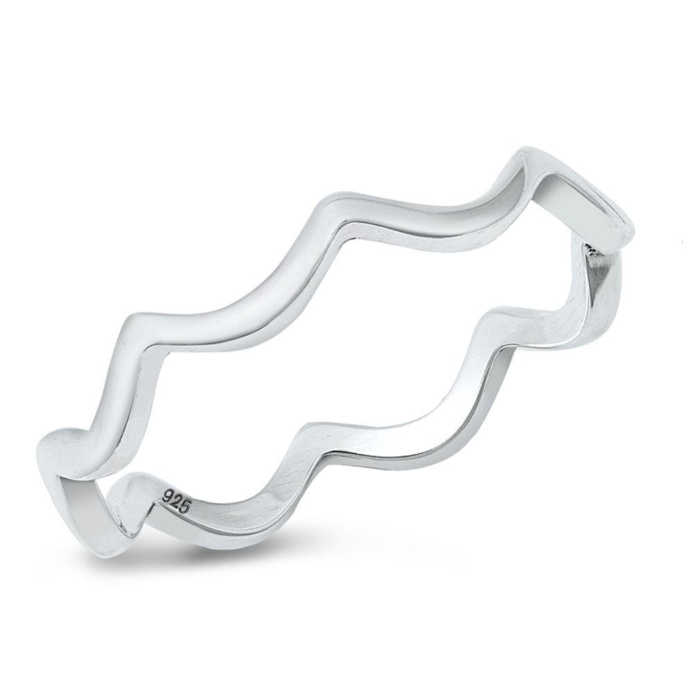 Sterling Silver Oxidized 3MM Wavy Ring