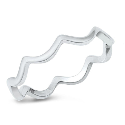 Sterling Silver Wavy Ring - silverdepot