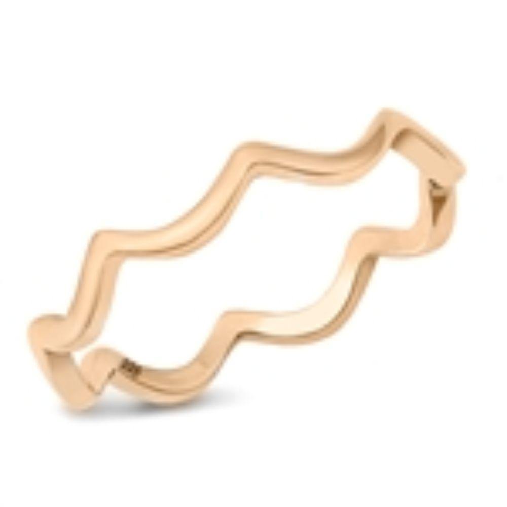 Sterling Silver Rose Gold Plated Squiggle Ring