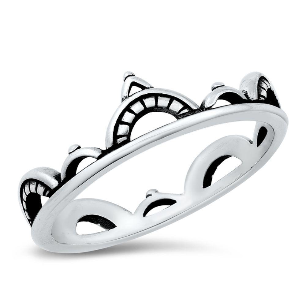 Sterling Silver Semicircles Ring