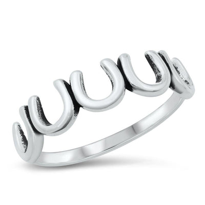 Sterling Silver Horseshoes Ring - silverdepot