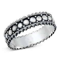 Sterling Silver Oxidized Bali Ring