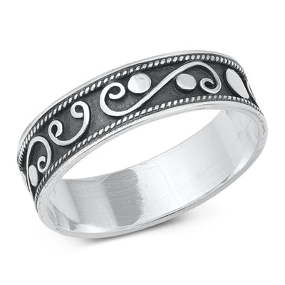 Sterling Silver Oxidized Bali Ring - silverdepot