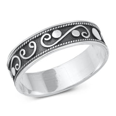 Sterling Silver Oxidized Bali Ring