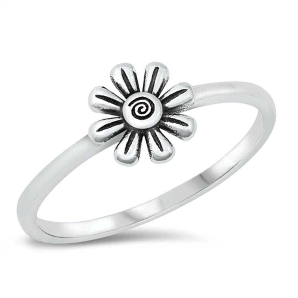 Sterling Silver Flower Ring - silverdepot