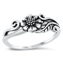 Load image into Gallery viewer, Sterling Silver Oxidized Flower Ring