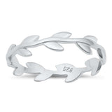 Sterling Silver High Polish Leaves Ring