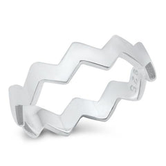Sterling Silver High Polish Zig Zag Ring