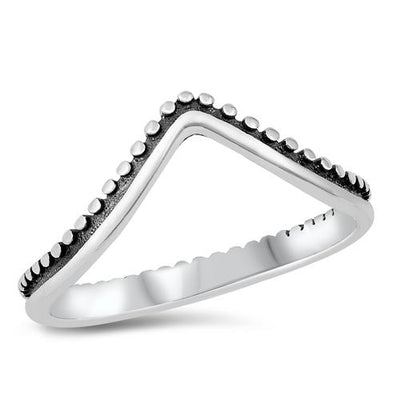 Sterling Silver Oxidized V Shaped Ring