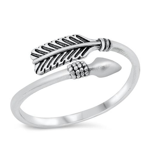 Sterling Silver Oxidized Arrow Ring