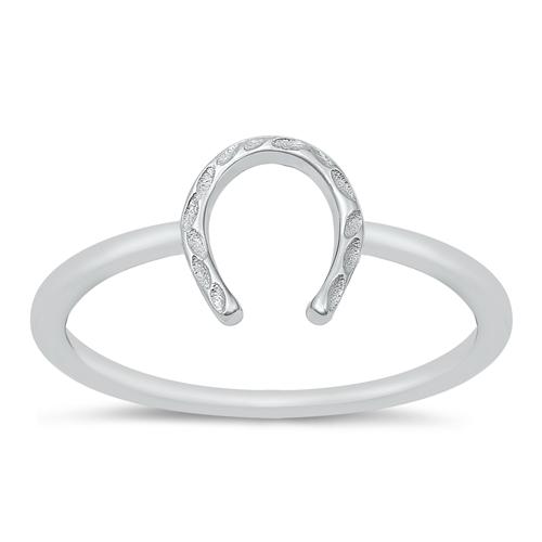 Sterling Silver Oxidized Horseshoe Ring