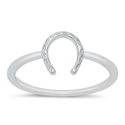 Sterling Silver Oxidized Horseshoe Ring