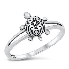 Load image into Gallery viewer, Sterling Silver Oxidized Turtle Ring
