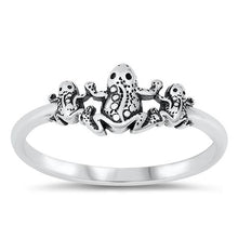 Load image into Gallery viewer, Sterling Silver Oxidized Frogs Ring