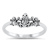 Sterling Silver Oxidized Frogs Ring