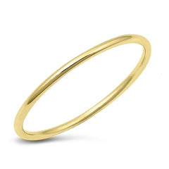 Sterling Silver Yellow Gold Plated Thin Band Ring